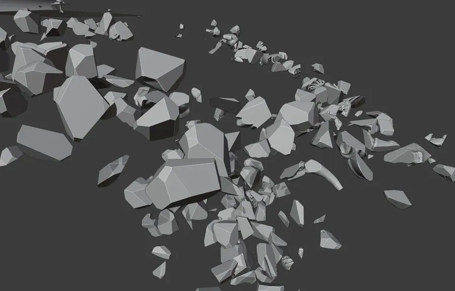 RHINO RIGID BODY, CELL FIELD, SOLID SHADING