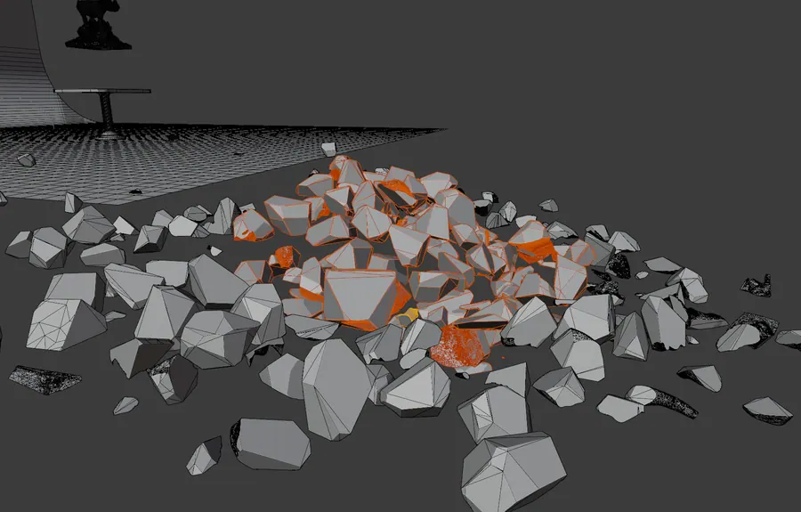 RHINO RIGID BODY, WIREFRAME OVERLAY