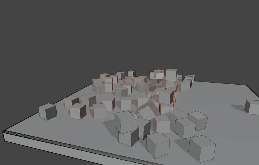 BRICK SIMULATION, WIREFRAME OVERLAY