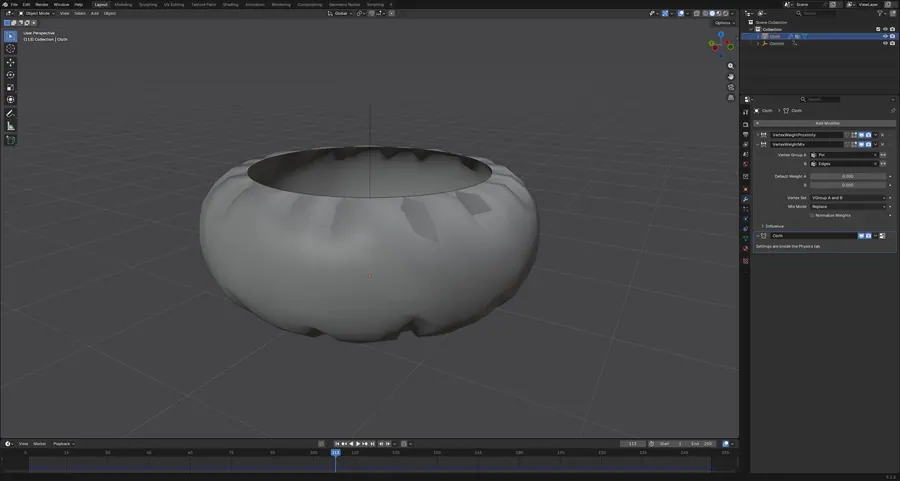 CLOTH SIM 2, WEIGHT PROXIMITY INTO CLOTH