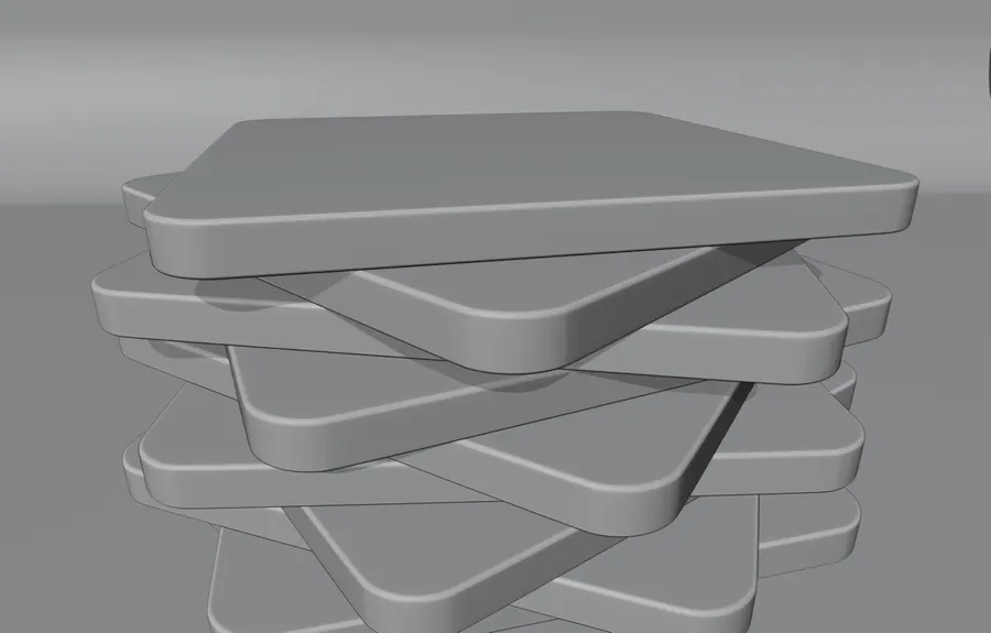 SATISFYING SQUARE, STACK IN SOLID SHADING