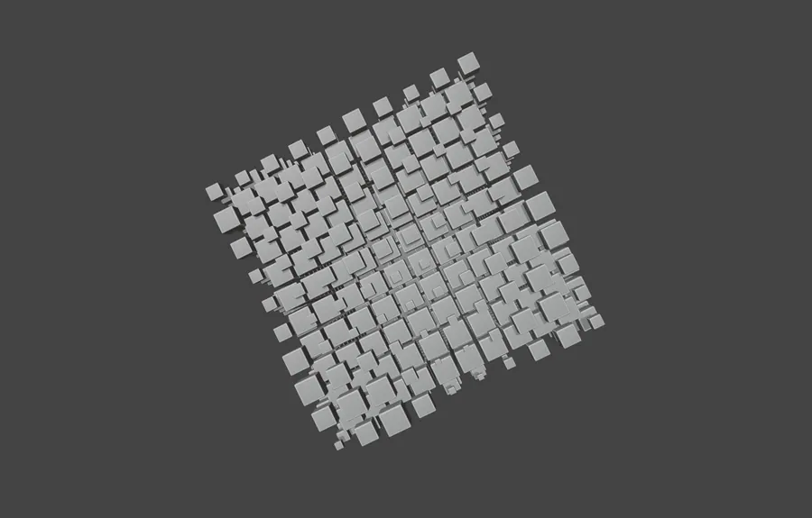 CUBE ANIMATION, LATTICE IN SOLID SHADING