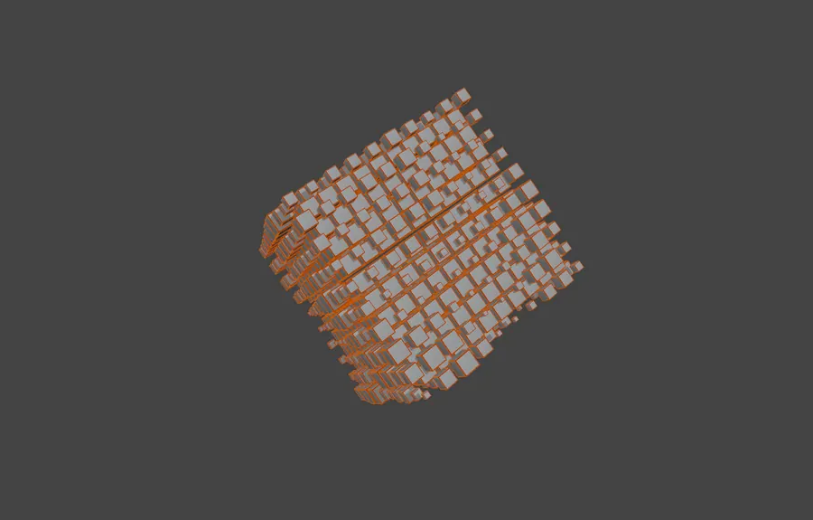 CUBE ANIMATION, WIREFRAME OVERLAY