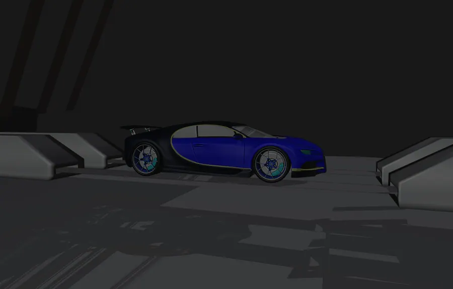CAR AND TRACKS, LOW ANGLE PASS