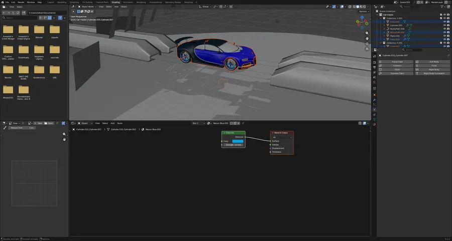 CAR AND TRACKS, CAR PAINT NODE TREE