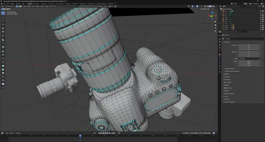 BLENDER, MESH IN EDIT MODE